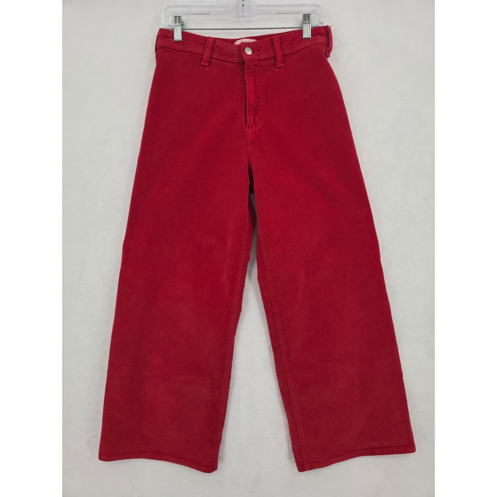 Universal Thread Red Corduroy Wide Leg Cropped Pants Womens 6R High Rise Modern